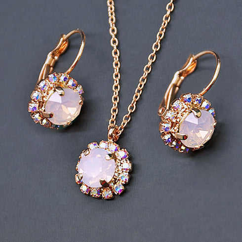 Комплект "Krāšņums II (Rose Water Opal)" с кристаллами Swarovski™
